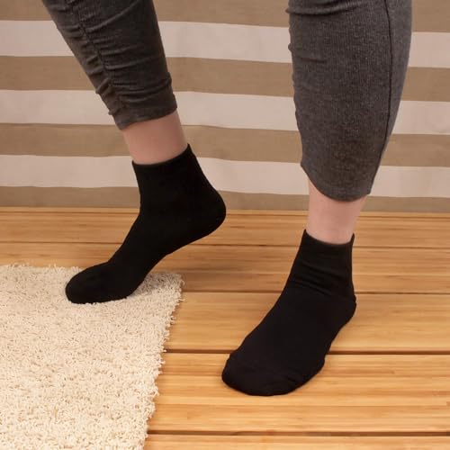 Image of BambooMN Women's Rayon from Bamboo Athletic Quarter Crew Sock for Home Travel Work and Sport