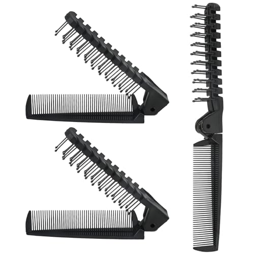 Qjaiune 3PCS Travel Foldable Brush, Anti-Static...