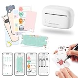 FORYAGOO Mini Printer - Portable Sticker Printer Machine, Thermal Label Maker Inkless Pocket Bluetooth Photo for Work, Life, Study Assistance, Tag Receipts, Board Game Cards