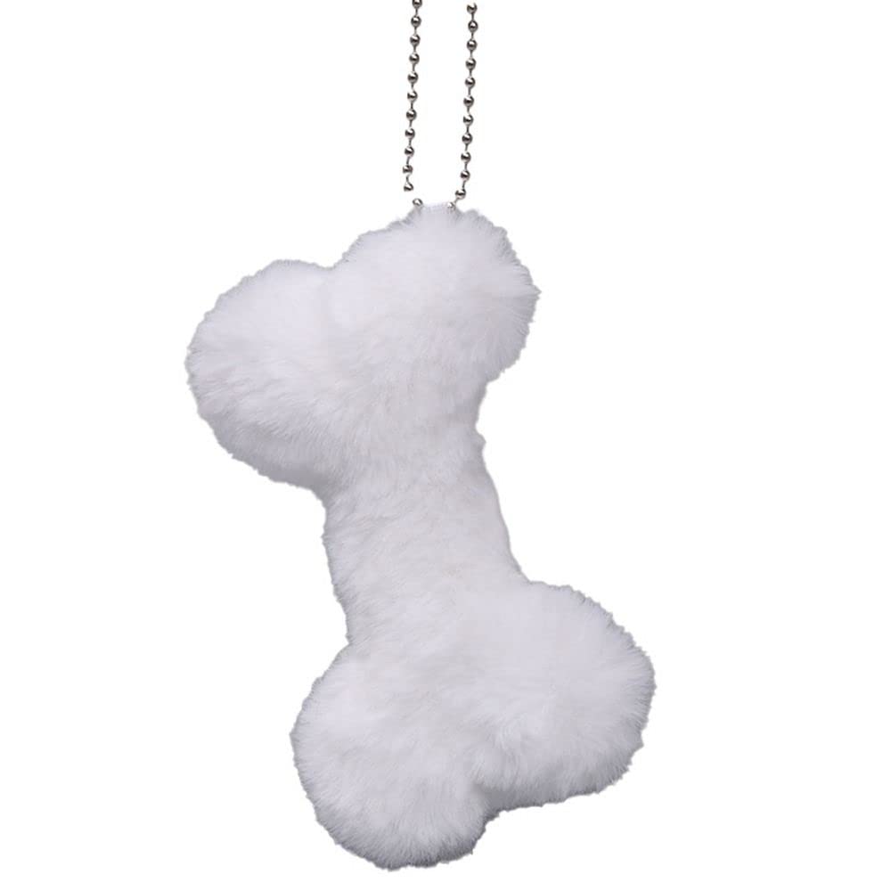 DIEWU Plush Bag Pendant Bear Bone Keuchain, Sweet Car Key Chain Key Ring Cartoon Hanging Ornament for Girls(bone)