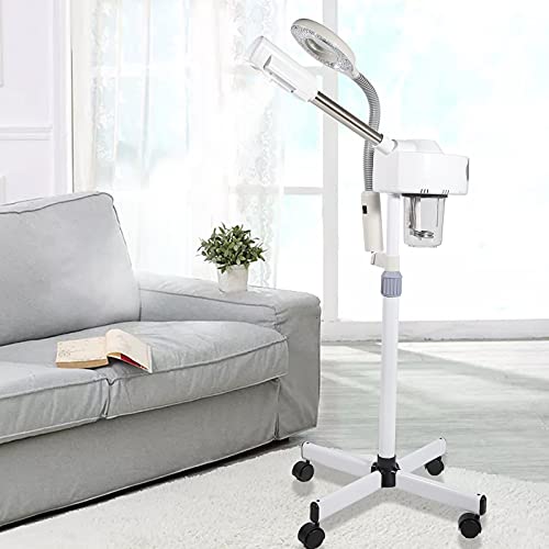 Facial Steamer Led 3X 5X Vaporizador Lupenlampe Lámpara Máquina Spa Sauna 2 en 1 Vapor Ozono