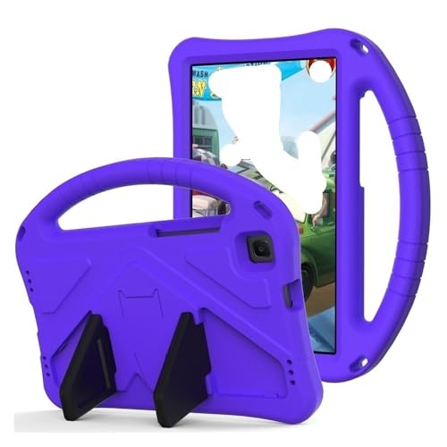 Housse tablette Samsung S9 FE S8 violette pour enfants et voyages avec anse de transport
