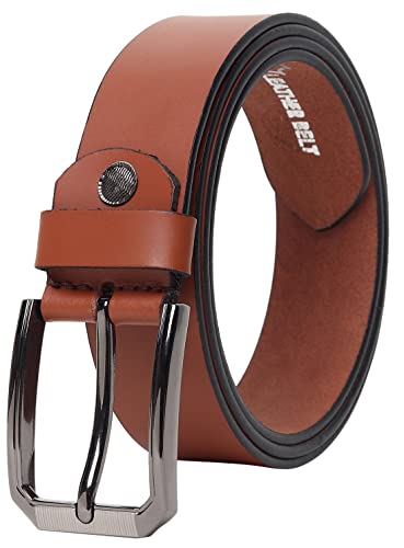 Image of Men's Formal Genuine Leather Adjustable Pin Buckle Belt (Leath-5)