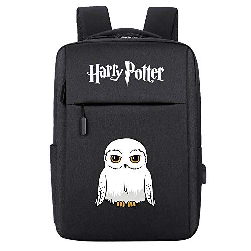 Preisvergleich Produktbild Ultraleichter Laptop-Rucksack mit USB-Ladeanschluss langlebiger, komfortabler Freizeitrucksack GXB103 Harry Potter schwarz