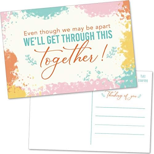 50 Thinking Of You Postcards - Inspirational Cards for Encouragement in Quarantine - Bulk Blank I Miss You Greeting Cards to Say Hello and Missing You
