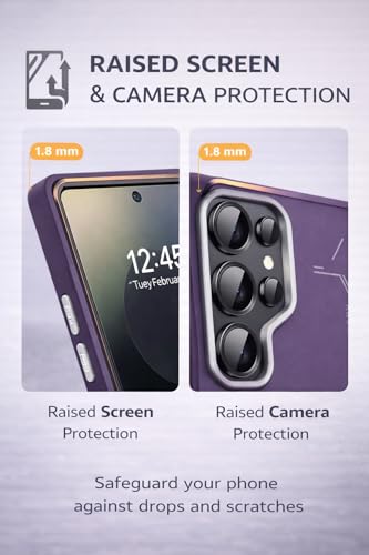 Image of DIZORO Premium Magnetic Case for Samsung S24 Ultra, [Military Grade Drop Protection][Fit for MagSafe], Slim Anti-Fingerprint & Soft Touch Full Body Protective Cover for Samsung S24 Ultra (Deep Purple)