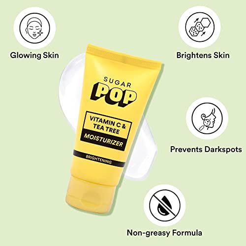 SUGAR POP Vitamin C & Tea Tree Moisturizer - Infused with Rosehip Oil, Tea Tree Oil, Cucumber Extracts and Glow-Boosting Vitamin C for Skin Brightening, Intense Hydration, Spot Reduction, Skin Elasticity, Non-Sticky Gel-Based Formula, Controls Excess Oil l Face Cream for Women l 50 gm - Image 4