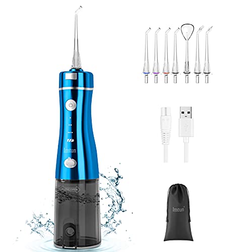 Water Flosser Cordless Dental Imtun 3-Mode Dental Oral irrigator, Portable and Rechargeable IPX7 Waterproof Powerful Battery Life Water Dental Cleaner Selected for Home Travel