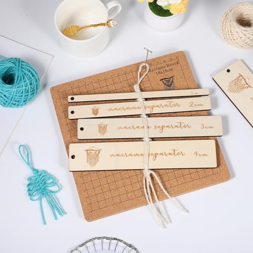 Tablero de macramé de corcho con reglas para tejer trenzas rectas sin deformar tus nudos 7
