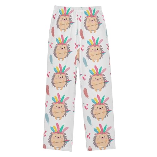 ZZKKO Cute Indian Hedgehog Boys Pants for Kids Jogger Pants with Pockets S-XL