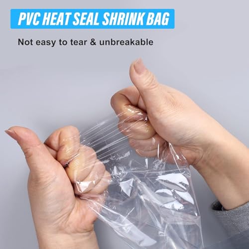 Image of Shrink Wrap Bags, 200 PCS 7x10 Clear PVC Heat Shrink Bags for Books | Crystal Clear PVC Shrink Bags for Books, DVD Cases, Photo Frames, Gifts & Retail Packaging