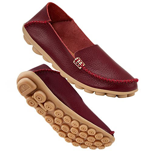 Image of DUOYANGJIASHA Loafers for Women Comfortable Slip-On Business Casual Moccasins - Lightweight & Cushioned Driving Mocs Boat Shoes with Memory Foam Flats for Work Travel
