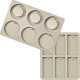 2 Pieces Silicone Molds for Wax Molds Keychain Resin Mold Jewelry Making Silicone Mold with Hanging Hole Epoxy Round and Rectangular Molds for DIY Pendant Necklace Keychain Crafts Making