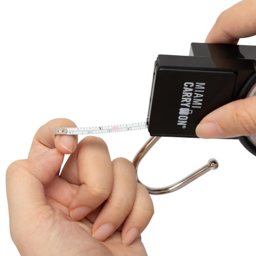 Image of Mechanical Luggage Scale with Tape Measure, 80 Lbs (Black) - Lift Slowly