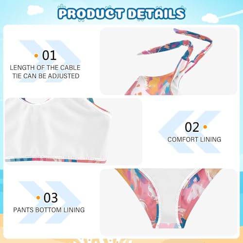 KLL Seamless Pattern Horse Flat Style Watercolor Girl Two Piece Bikini Sets Quick-Dry Beach Bathing Suit Swimsuit4