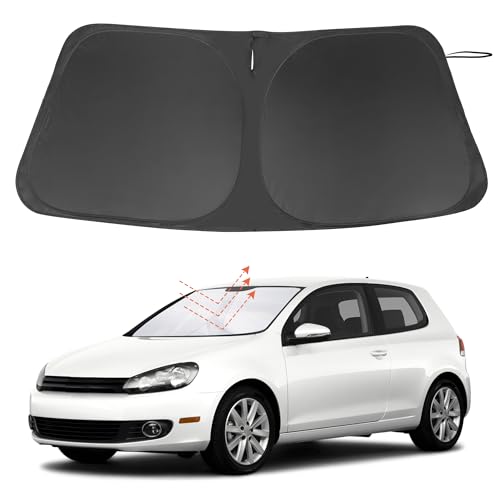Windshield Sun Shade Custom Fit for 2009-2014 Volkswagen VW Golf/Rabbit/GTI/R32 MK6 5K Accessories...