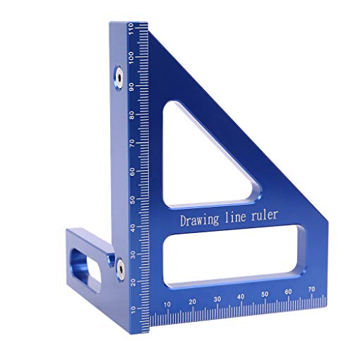 Règle de travail du bois triangulaire en alliage d'aluminium avec guide multi-angles
