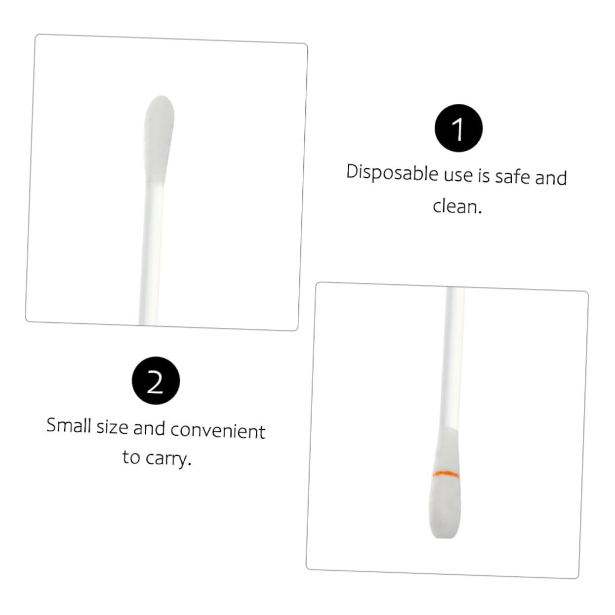 IWOWHERO Moisturizing Cotton Swabs 100pcs Break off Lip Care Tool Tip for Daily Oral