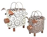 ShabbyDecor Farmhouse Metal Pig Shaped Hollow Out Hanging Basket Narrow Pig Basket for Kitchen Bathroom Living Room Shelf Decor Set of 2