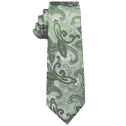 Image of YourTies Paisley Men's Necktie Woven Silk Floral Ties for Men Designer Formal Business Party Wedding