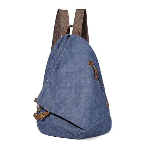 Image of KL928 Canvas Vintage Backpack - Large Casual Daypack Outdoor Travel Rucksack Hiking Backpacks for Men Women