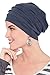 Headcovers Unlimited Slouchy Snood-Caps for Women with Chemo Cancer Hair Loss Dark Denim
