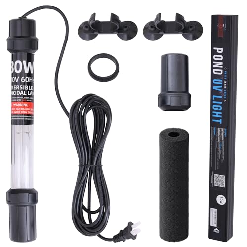 30W UV-C Light with 17ft Cable for 200-2000 Gallon...