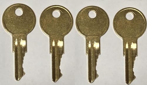Generic 4 Replacement Keys Cut to Code RH48. Compatible with Craftsman, Husky, and Delta toolboxes on Pickup Trucks. (These Keys are not for RV!!), Brass