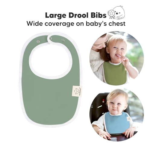 Image of 8-Pack Organic Baby Bibs for Boys, Girls - Soft Cotton Drooling and Teething Bibs for Baby Girl & Boy, Extra Absorbent, Easy to Clean & Put On for Toddler, Newborn, Infant 0-24 Months (Daybreak)