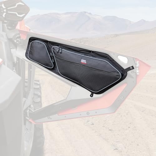 KEMIMOTO 2PCS PRO XP Front Door Bags Compatible with 2020-2024 Polaris RZR PRO XP/R/TURBO R UTV Storage Side Door Tool Bags With Knee Pad Door Pouch with Resistant Zippers PVC Wear