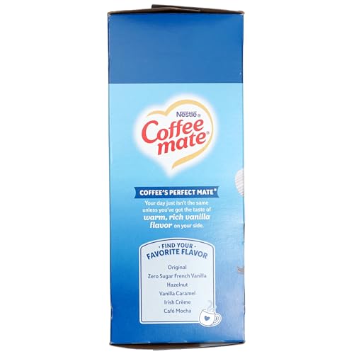 French Vanilla Liquid Coffee Creamer Singles, 50 Cream Singles Serve Box (18.7 Fl Oz.), Coffee Creamer Packets