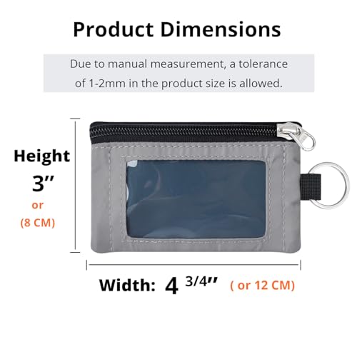 Image of RFID Blocking Travel Wallet with Adjustable Lanyard, Small Nylon Zipper Pouch and Badge Holder for ID, Credit Cards, Cash, Keys, Commuters (SlateBlue+Grey)