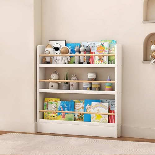 Estantería para Habitaciones Infantiles, estantería de Pared, diseño Delgado de Madera Maciza de 3/4/5 Niveles, Montaje rápido y Flexible, Ideal para dormitorios, Salas de Juegos y Espacios pequeños