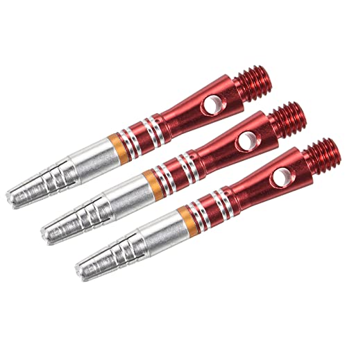 PATIKIL 35mm Dart Shafts, Medium 2BA Thread Aluminum Dart Stems Dart Accessories for Steel Tip - 3 Pack (Red)