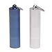 Produktbild LIOOBO 2 stücke professioanl Medizin kann wasserdichte Medizin Box Aluminium pillendose case Flasche medikament Halter Container schlüsselbund für Outdoor Camping Reise (blau, Silber)