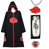 【Material Suave】: El material principal del disfraz Akatsuki es tejido de poliéster grueso con costuras elegantes. Suave y duradero para usar en todas las estaciones, adecuado tanto para niños como para adultos.