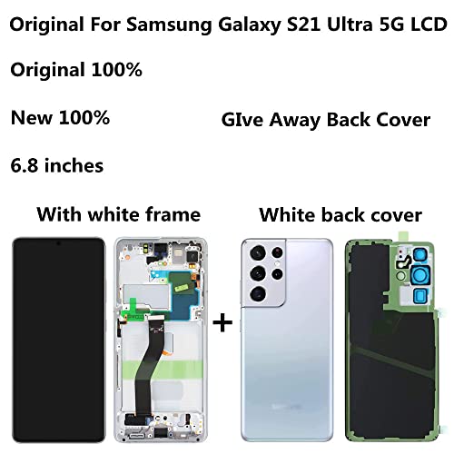 Tela sensível ao toque de substituição de 6,8 polegadas original para Samsung Galaxy S21 Ultra LCD G