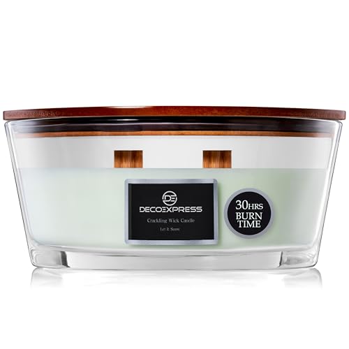 DECO EXPRESS Scented Candles, Double Wick Crackle Candles, Long 50 Hours Burn Time, Calming & Cosy Home Decor, Birthday