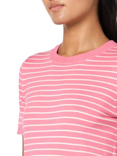 Image of Nautica Women's V Neck Stripe Short Sleeve Sweater