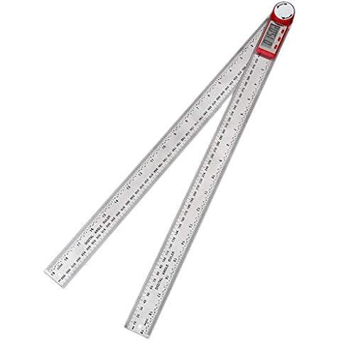 bibididi 0-200/300/500Mm Angle Finder Ruler Metric Inch Scale Protractor Stainless Steel,Measurement Flask,500Mm Cover