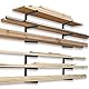 AKOZLIN 3-Ebenen Holzlagerungsregal Wandmontiertes Holzrohrregal Holzorganisator-Dienstprogrammregal Hochbelastbares Metall-Holzregal für den Innen- und Außenbereich, Schwarz (Pack of 4)