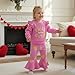 Socutebabe Toddler Baby Girl Valentines Day Outfit Fries Before Guys Sweatshirt Long Sleeve Pullover Flare Pants Cute Clothes (Rose Red, 12-18 Months)