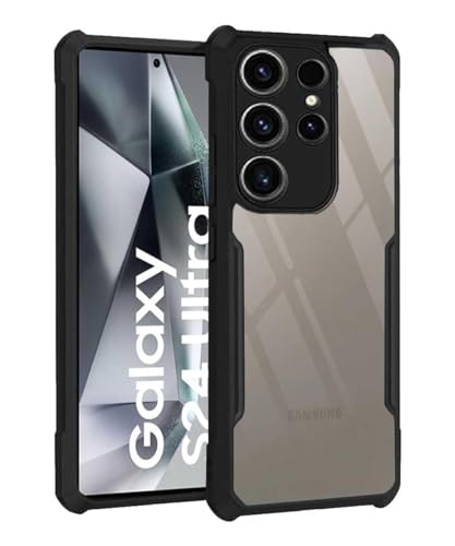 Amazon Brand Solimo Shockproof Crystal Clear Back Cover for Samsung Galaxy S24 Ultra 5G | 360 Degree Protection | Transparent Samsung Galaxy S24 Ultra 5G Back Cover Case (PC & TPU, Black Bumper) (B0CY9GTHWS) Amazon Price History, Amazon Price Tracker