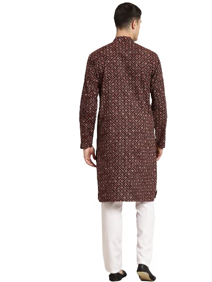 Image of SOJANYA (Since 1958, Men's Silk Blend Grey Kurta Pyjama & Silk Blend Jacket Combo