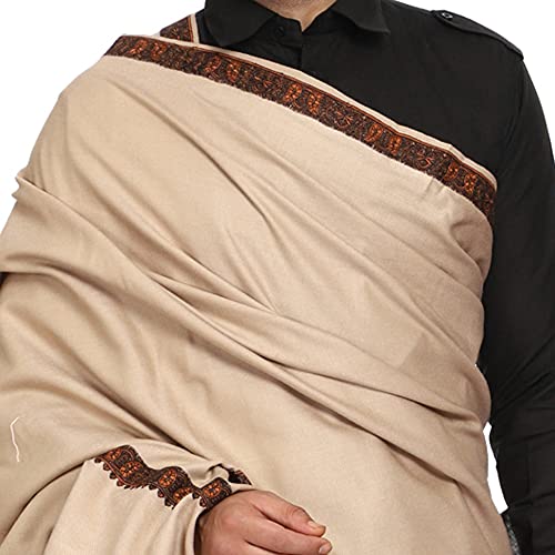 Image of SWI WITH LABEL Men's Kashmiri Embroidered Wool Shawl
