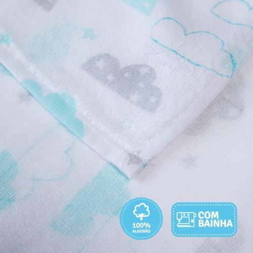 Papi Textil Fralda Super Luxo Mami c/Bainha Estampada 70x70cm Caixa Contém 05 Un