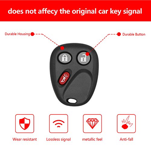 hikotor Key Fob Keyless Entry Remote Car Key Fob with Ignition Key - Fits 2003-2006 Chevy Avalanche Equinox Silverado SSR Suburban Tahoe/GMC Sierra Yukon/Hummer H2 / Pontiac Torrent/Saturn Vue,LHJ011 - Thumbnail 3
