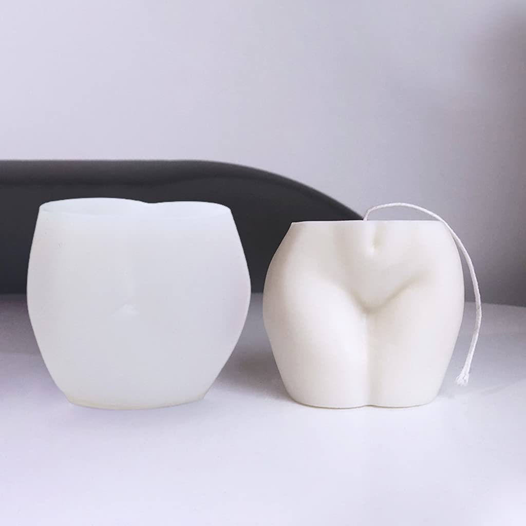 MONLEYTA 3D Plump Buttocks Shaped Silicone Mold for Handmade Candle Making Soap Plaster, Medium