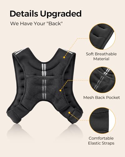 Image of PACEARTH Weighted Vest,6lb /8lb /10lb /12lb /16lb /20lb /25lb /30lb Weight Vest with Reflective Stripe, Body Weight Vests for Women, Men, Weight Loss Workout, Strength Training, Running, Walking, Jogging