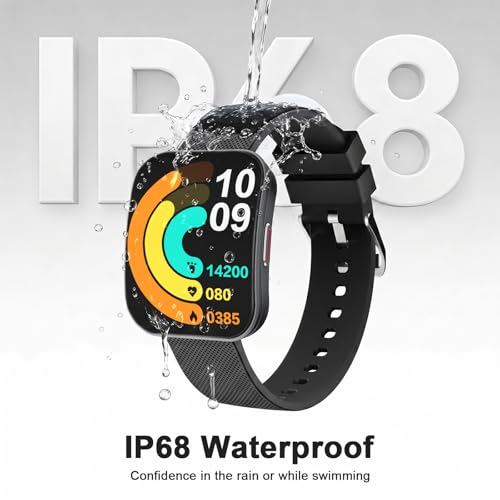 Image of MFVLP Smart Watch for Women, 1.85 inch HD Fitness Tracker Black